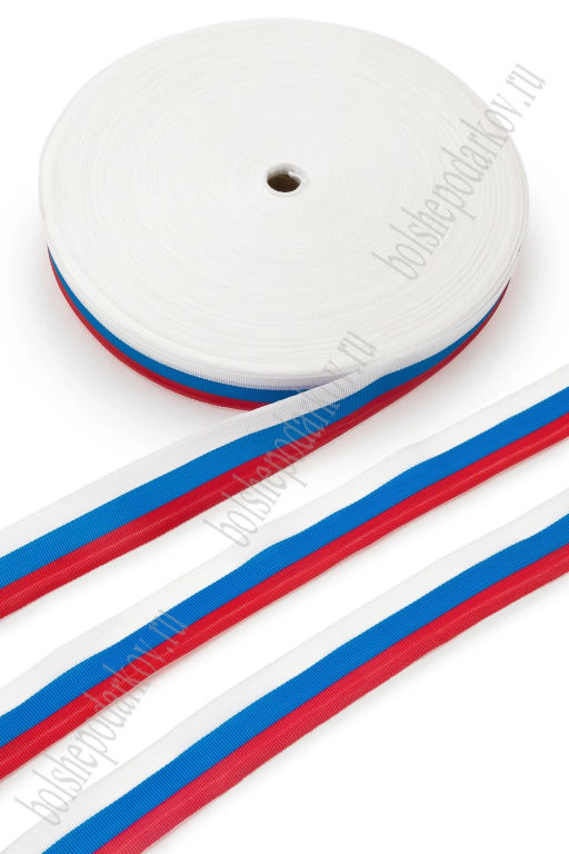 Лента "Триколор" жакардовая 3,5 см*100 м