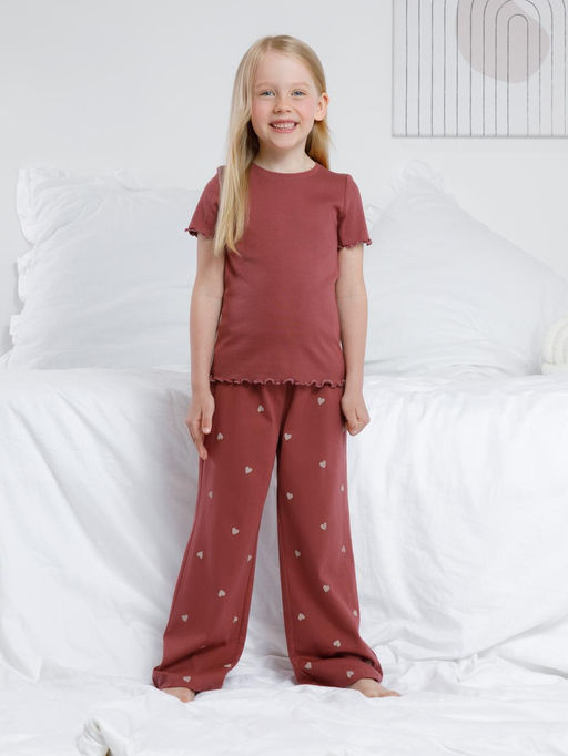 К 1636/шоколадный десерт,сердечки пижама дет