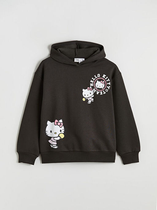 Hello Kitty Bask?l? K?z ?ocuk Kal?n Sweatshirt