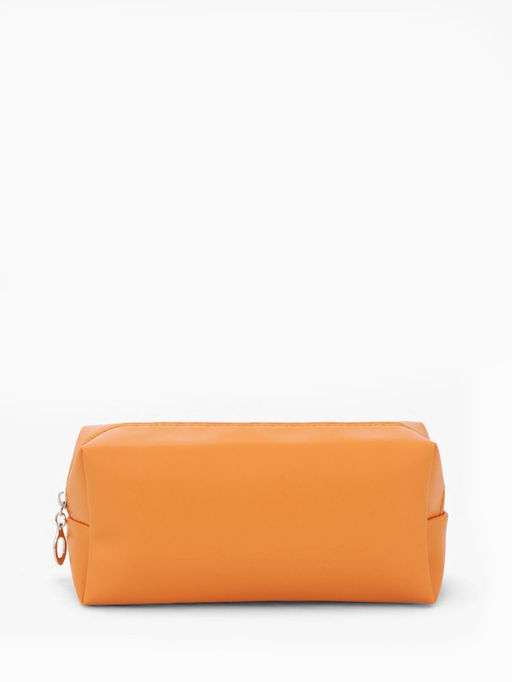 Косметичка женская ONE COLOR, на молнии, экокожа, бежевая