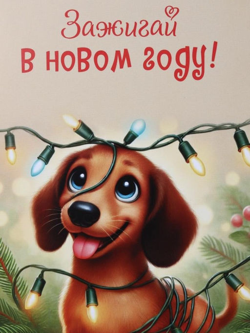 Скетчбук Зажигай в новом году! Такса, 14х20 см, плотность 100 гр