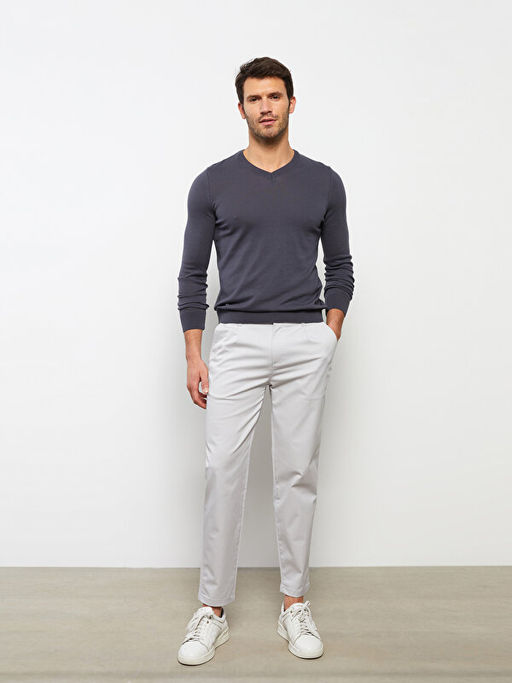 V Yaka Uzun Kollu Erkek Triko Kazak - Waikiki фото 2