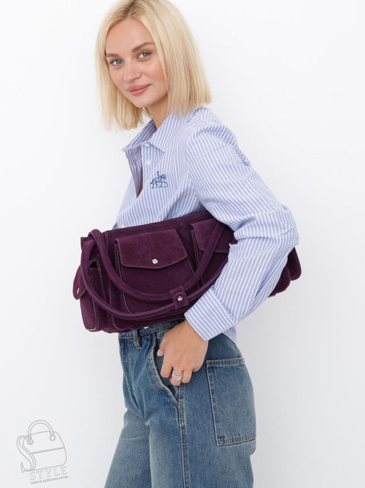 Сумка женская кожаная 91181MSS purple Velina Fabbiano-Safenta