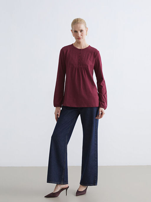 Bisiklet Yaka Nak??l? Bluz