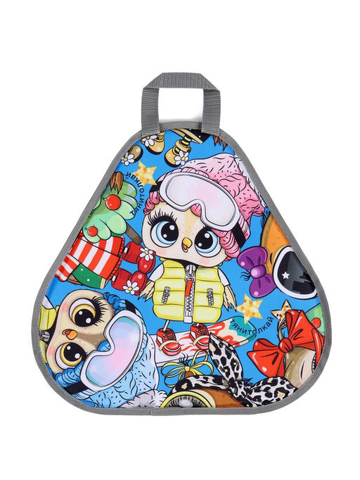 Ледянка мягкая треугольная Sova, голубой, рисунок МИКС