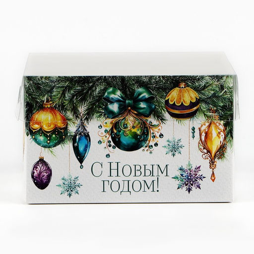 Цена за 5 шт. Коробка для капкейка «Еловые новогодние веточки», 16×16×10 см