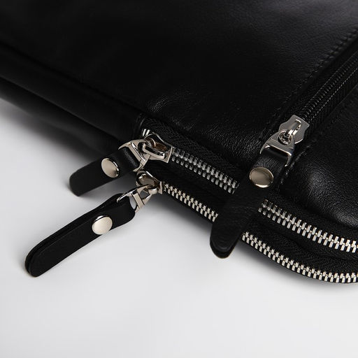 Сумка мужская TEXTURA через плечо, натуральная кожа, цвет чёрный  фото 4