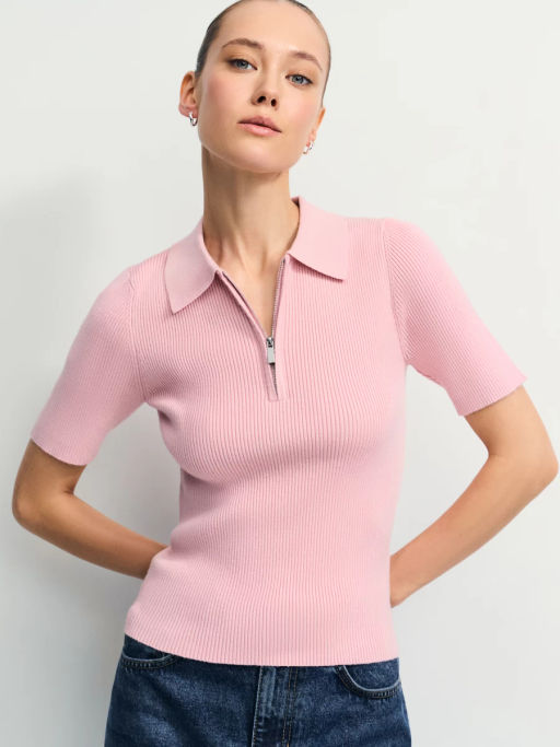 Джемпер в рубчик с молнией / Zarina