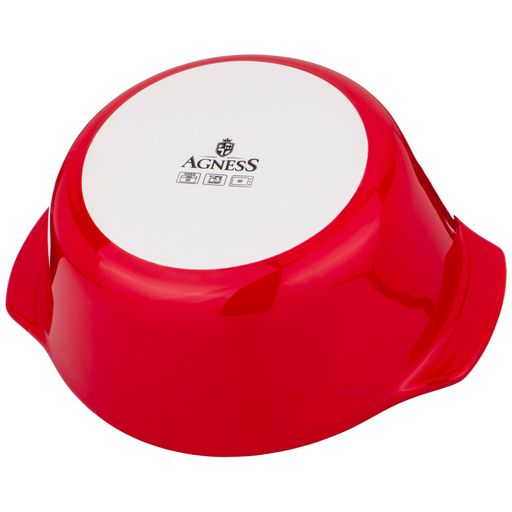ФОРМА ДЛЯ ЗАПЕКАНИЯ СО СТЕКЛЯННОЙ ЖАРОПРОЧНОЙ КРЫШКОЙ AGNESS 28*23*13,4СМ 2,5Л КРАСНАЯ  фото 4