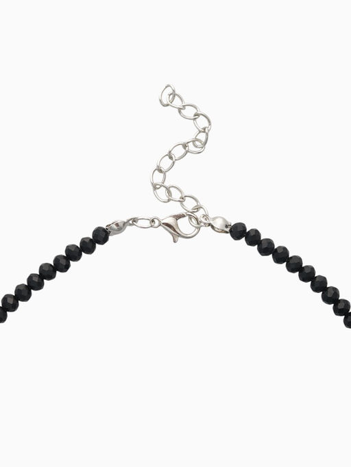 Чокер из бисера «Хрусталь», сердце, чёрный в серебре, 36 см + 5 см доп, цепочка