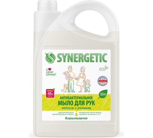 Антибактериальное жидкое мыло SYNERGETIC Мелисса и ромашка 3.5 л