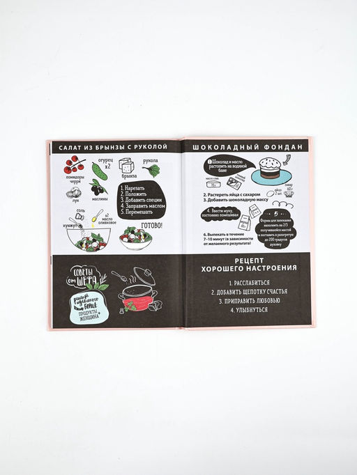 Книга для записи рецептов А5, 80 л. Твердый переплет «Ешь, готовь, люби»