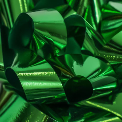 Подарочный Бант - звезда № 14, зеленый, металлик, для упаковки подарков