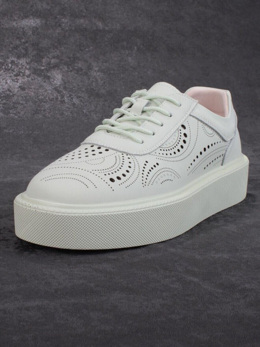 05-PDD166-3 LT.GREEN Кроссовки женские (натуральная кожа)