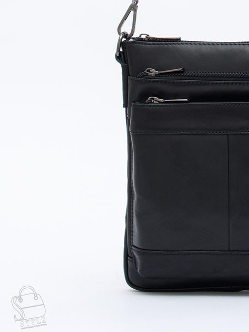 Сумка мужская кожаная 1022-2 black Fuzhiniao