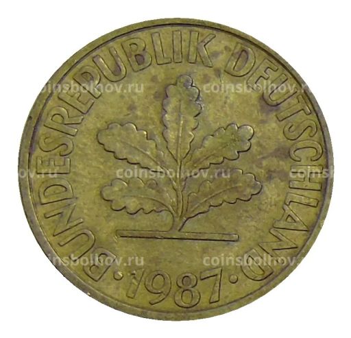 Монета 10 пфеннигов 1987 года G Германия