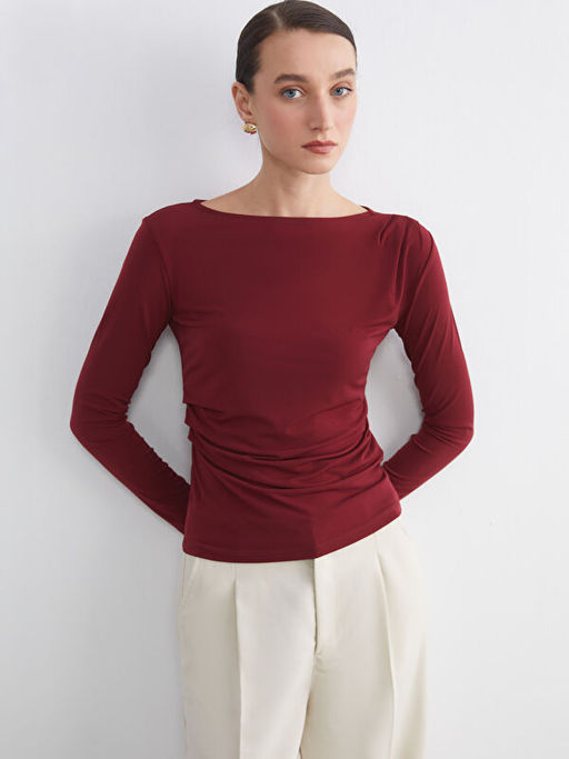 Kay?k Yaka B?zg?l? Bluz