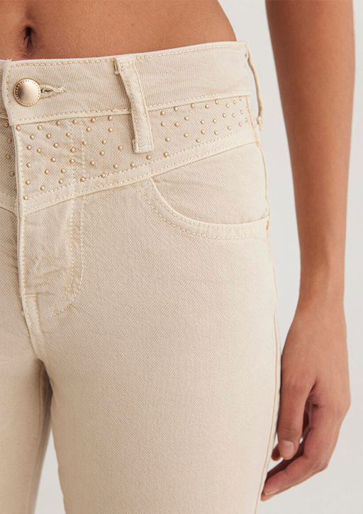 Martha Gold Premium Tasl? Krem Jean Pantolon - Mavi фото 6