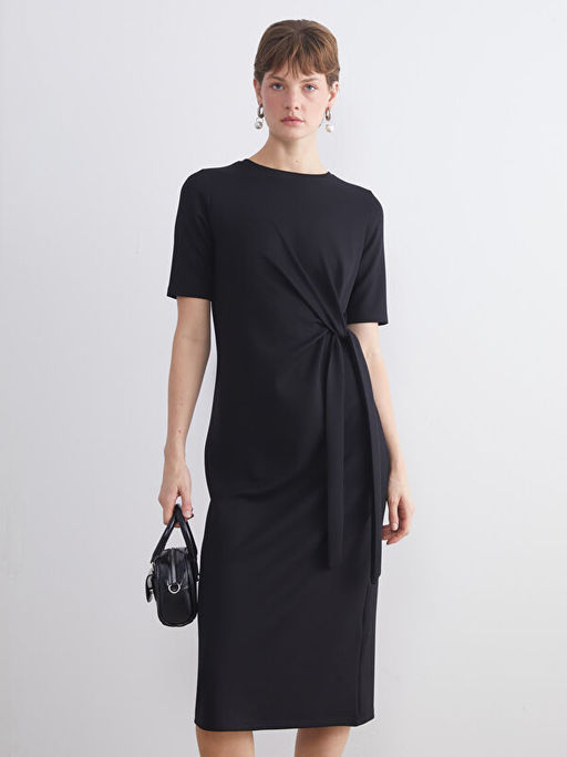 Bisiklet Yaka B?zg?l? Elbise