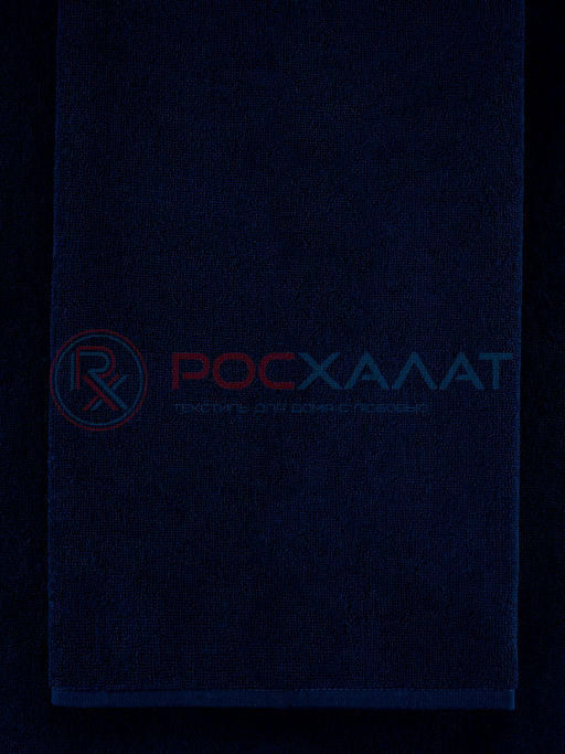 Махровое полотенце без бордюра темно-синее ПМ-88 70х140