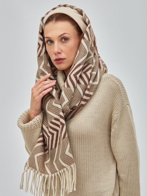 В составе шерсть и кашемир! теплый двусторонний палантин - Tantino фото 17