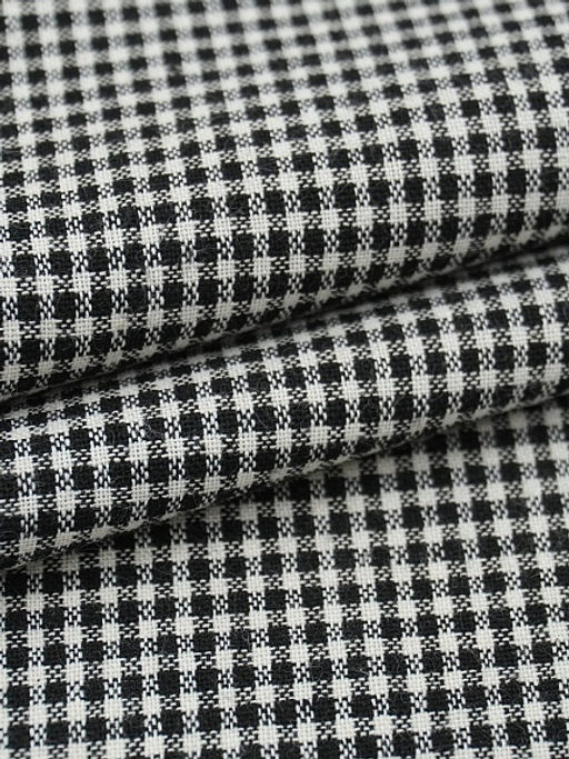 Пестрядь Мелкая белая клетка цв.черный, ш.1.45м, хлопок-95%, п/э-5%, 145гр/м.кв - Купава фото 5