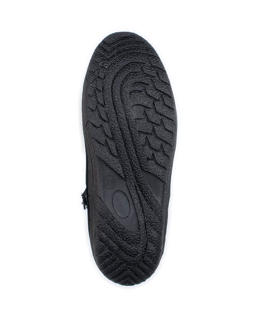 Полусапоги женские на литой подошве., Черные. Замша. Молния. Подклад овчина.