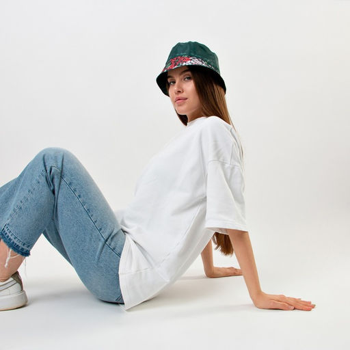 Панама Цветы, цвет зелёный, 56-58 рр. - Overhat фото 5