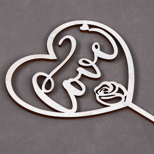 Топпер деревянный Сердце с блестками, цвет розовый - Страна карнавалия фото 6