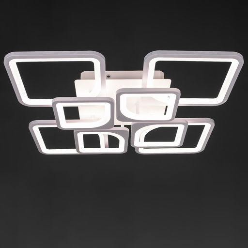 Люстра с ПДУ 59112/8WT, LED, 240 Вт, 3000-6000К, диммер, белый, 55×55×10 см