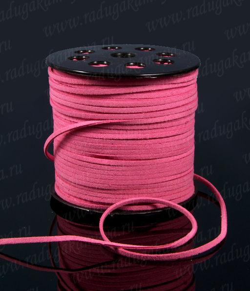 Шнур замшевый розовый2, цена указана за метр