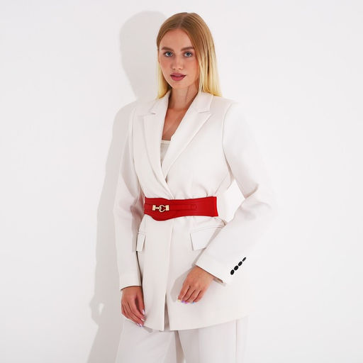 Ремень женский, ширина 6 см, на резинке, пряжка металл, цвет красный - Simaland фото 5