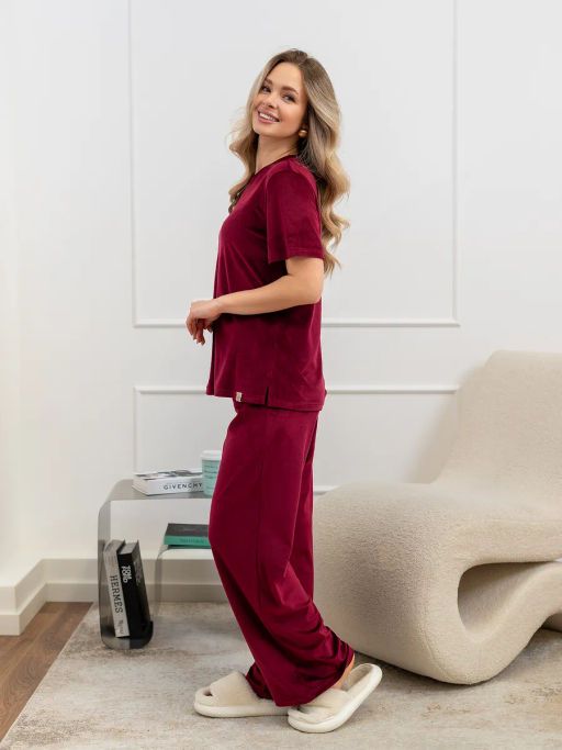 Костюм женский Кэт-1 Велюр Марсала М-274К MODAMICA