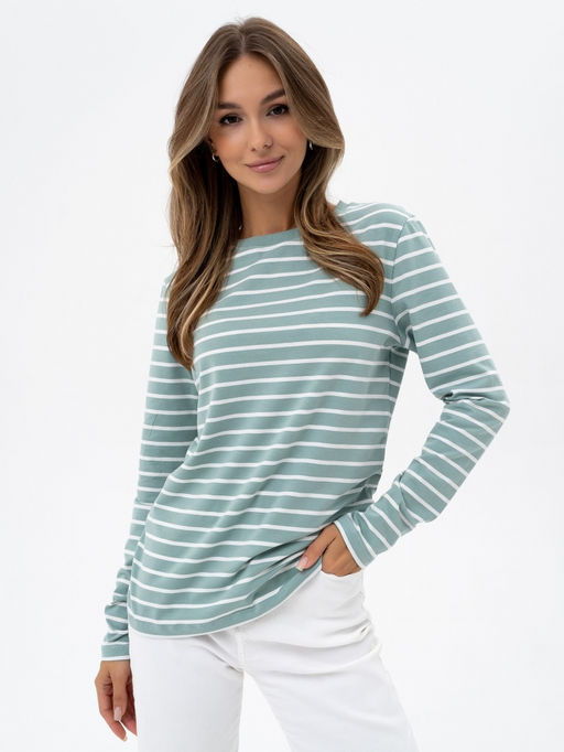 Лонгслив хлопок 95%, лайкра 5% фисташковый - Binita фото 16