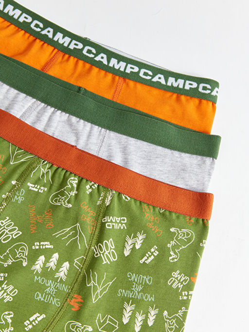 Bask?l? Pamuklu Erkek ?ocuk Boxer 3l? - Waikiki фото 3