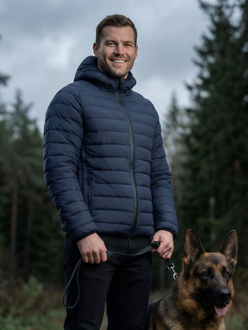 Куртка мужская стёганая с капюшоном с графеновой подкладкой бежевого цвета 9625_1B - Valianly фото 33