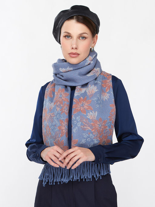 В составе ШЕРСТЬ и КАШЕМИР Большой, мягкий, теплый однотонный двусторонний палантин