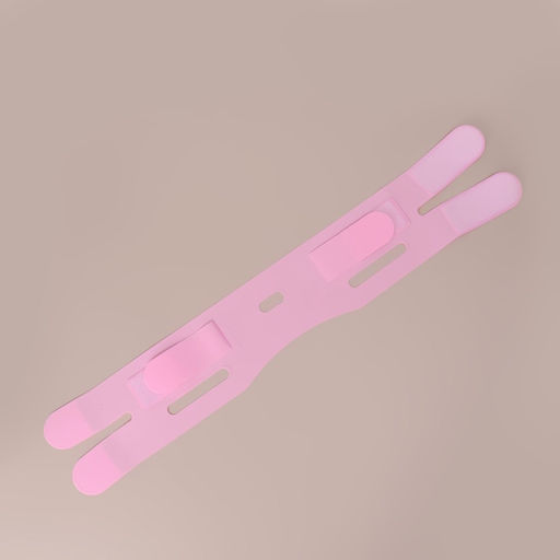 Маска для коррекции овала лица, на липучке, 60.5?10 см, в коробке, розовая