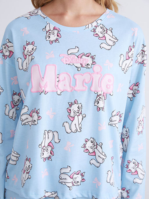 Bisiklet Yaka Aristocats Bask?l? Kad?n Pijama ?st