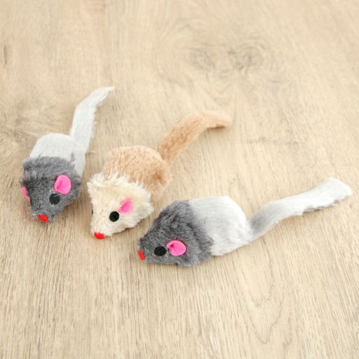 Мышь пушистая Жемчужная, 6 см, серая/белая - Пижон фото 3