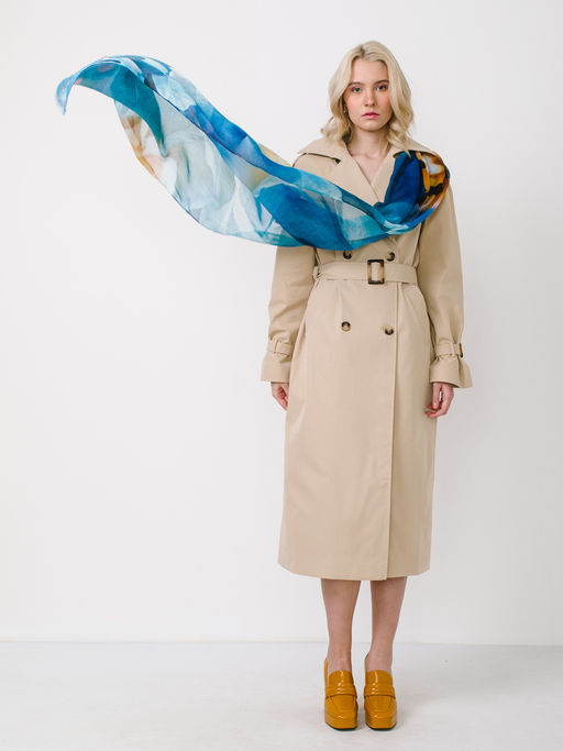 Большой, мягкий, тонкий и очень нежный двусторонний палантин с рисунком в стиле арт-деко - Tantino фото 10