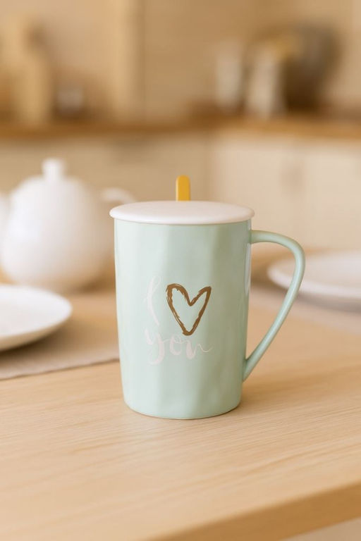 Кружка Love u, mix green