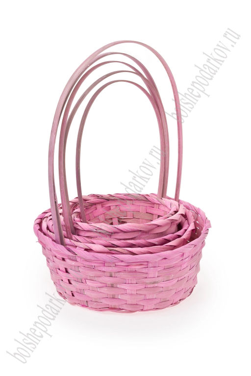 Корзины круглые, 5 в 1, 27*11 см (SF-7961) розовый