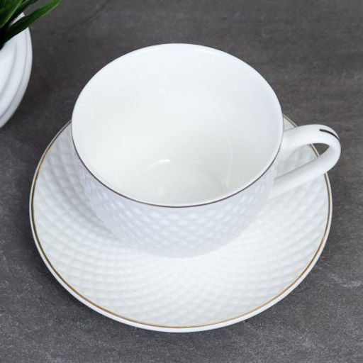 Чайный набор 2 предмета 250 мл PVC / TC69E-2PV 230 /уп 36/ костяной фарфор - Галеонтрейд фото 4