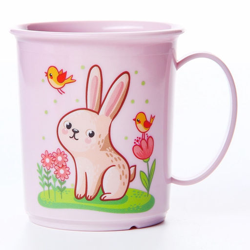 Кружка с декором 180 мл, детская, пластиковая, МИКС