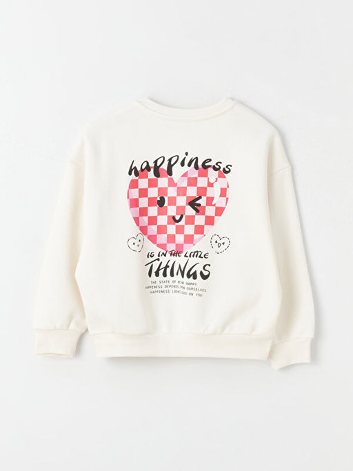 Bisiklet Yaka Bask?l? Uzun Kollu K?z ?ocuk Sweatshirt - Waikiki фото 3