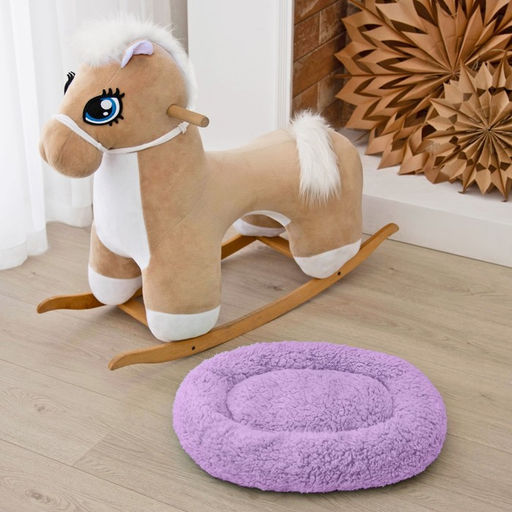 Лежанка для собак и кошек Уют, мягкий мех, 45 х 35 х 11 см, фиолетовая - Пижон фото 9