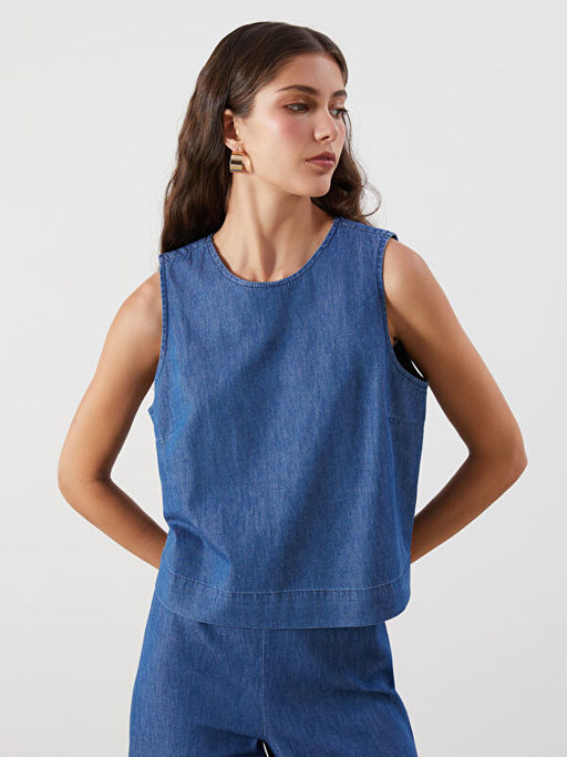 Bisiklet Yaka Jean Bluz