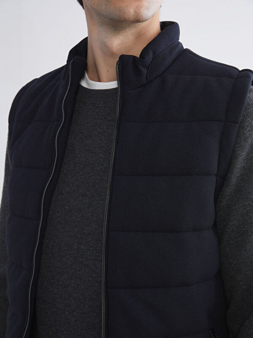 Slim Fit Dik Yaka Erkek ?i?me Yelek