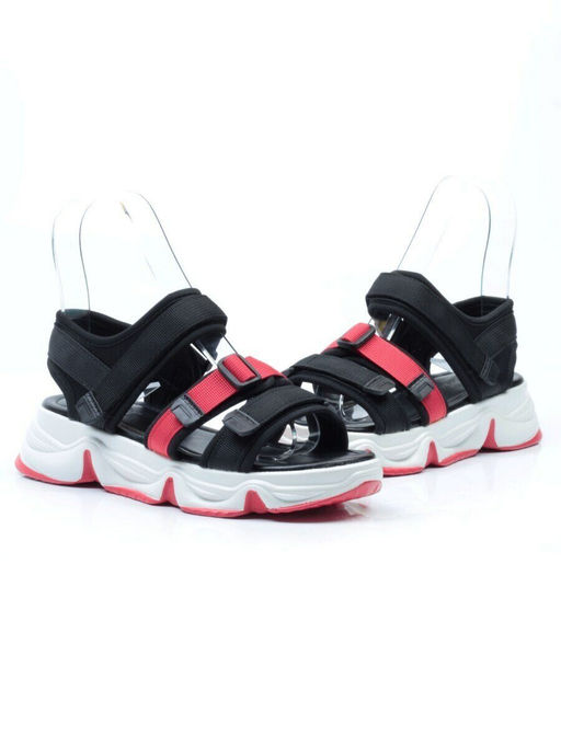 08-PED76-2 BLACK Босоножки (текстиль, стелька натуральная кожа)